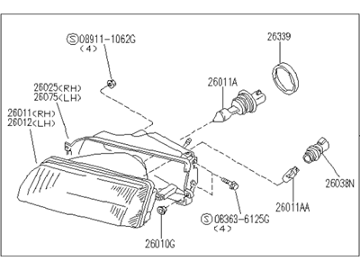 1992 Infiniti G20 Headlight - B6010-62J00