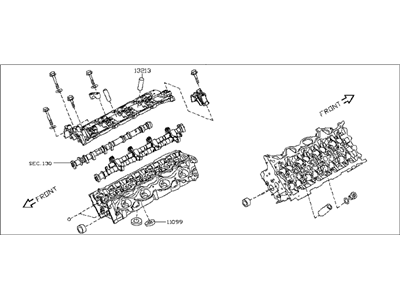 2014 Infiniti Q70 Cylinder Head - 11040-1MC2A