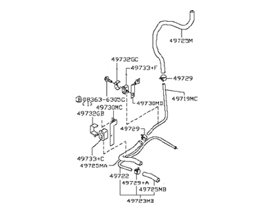 Infiniti QX70 Power Steering Hose - 49721-1CA0A