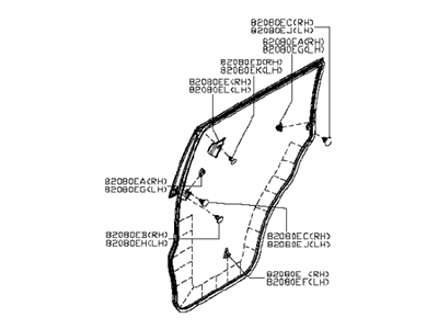Infiniti Weather Strip - 82831-4GA0A