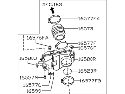 Infiniti 16576-5Y700 Duct Assembly-Air