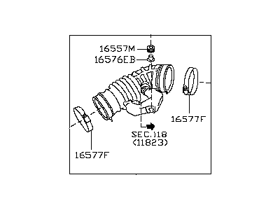 Infiniti 16576-JK01A Pipe Assembly Air