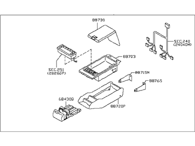 Infiniti 88700-AR618 Rear Seat Armrest Assembly