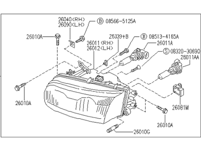 Infiniti B6010-10Y11 Right Headlight Assembly