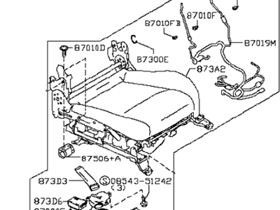 Infiniti 87300-1PS2B Cushion Assy-Front Seat