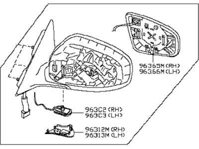 Infiniti 96302-3EV0B Mirror Assembly-Door,LH