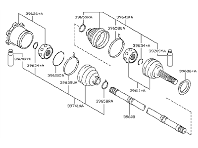 2010 Infiniti FX35 Axle Shaft - 39601-1CC0A