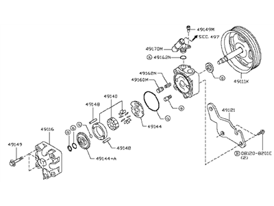 Infiniti FX37 Power Steering Pump - 49110-1CA0B