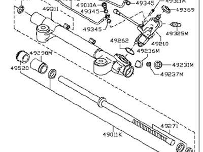 2008 Infiniti EX35 Rack And Pinion - 49200-1BA0A