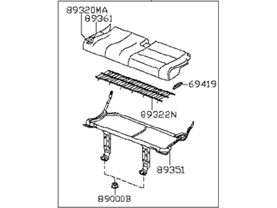 Infiniti 89350-ZC52D Cushion Assembly-3RD Seat,L