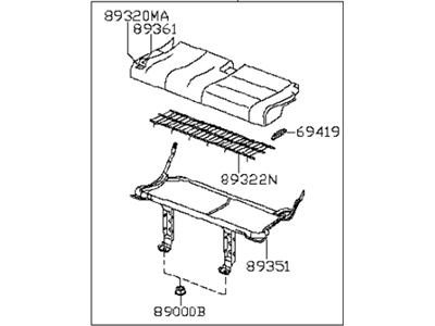 Infiniti 89350-ZQ10C Cushion Assy-3rd Seat,LH