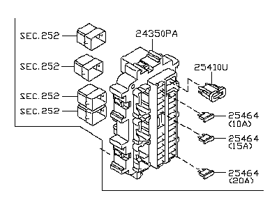 2013 Infiniti QX56 Fuse Box - 24350-1LA0B