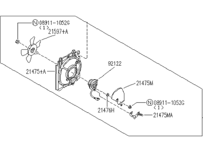 Infiniti 92120-78J00 Fan & Motor Assy-Condenser