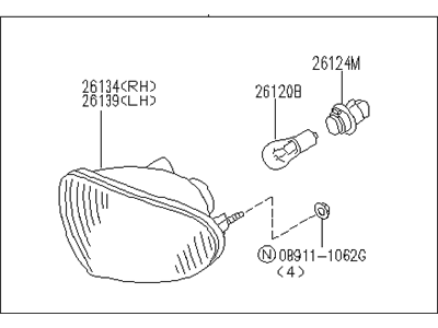 1994 Infiniti J30 Side Marker Light - B6130-10Y00