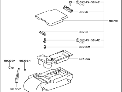 Infiniti 88700-6WY0B Rear Seat Armrest Assembly