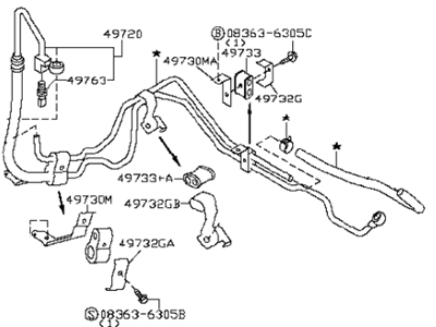 2006 Infiniti FX45 Power Steering Hose - 49721-CL10A