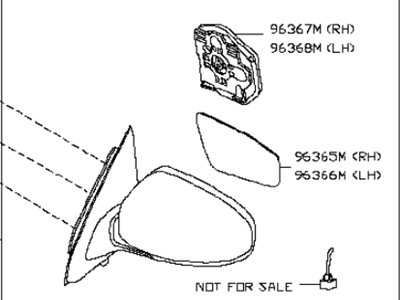 Infiniti 96302-3JN9B Mirror Assembly-Outside LH