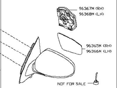 Infiniti JX35 Car Mirror - 96301-3JN9B