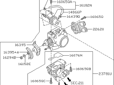 Infiniti G20 Throttle Body - 16119-4M800