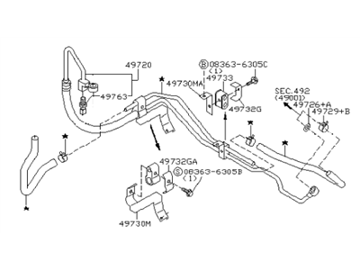 Infiniti 49710-CG105 Power Steering Hose & Tube Set