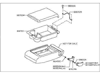 Infiniti 88700-4AM2B Rear Seat Armrest Assembly