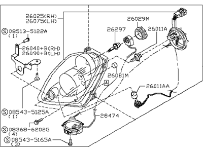 Infiniti 26010-AC026 Right Headlight Assembly