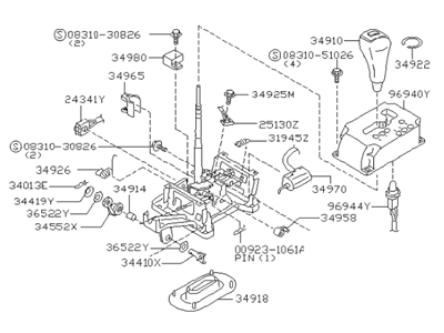 1994 Infiniti J30 Automatic Transmission Shifter - 34901-10Y13