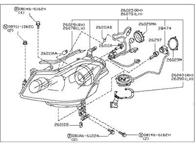 2008 Infiniti M45 Headlight - 26010-EH10E