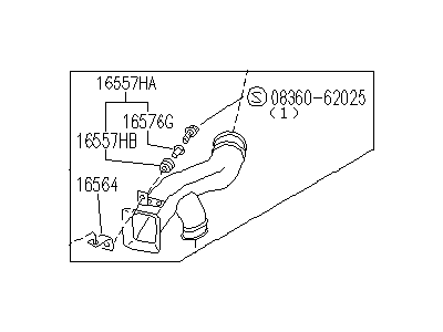 1996 Infiniti G20 Air Intake Coupling - 16554-53J01