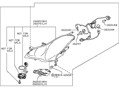 Infiniti 26060-1BA3B Left Headlight Assembly