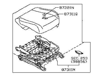 Infiniti 87300-1CJ2B Cushion Assy-Front Seat