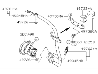 Infiniti 49720-7J400 Power Steering Pressure Hose Assembly