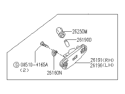 Infiniti 26195-10Y00 Lamp Assembly-Rear Side Marker,LH