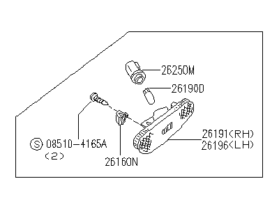 Infiniti 26190-10Y00 Lamp Assembly-Rear Side Marker,RH