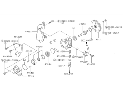 Infiniti G20 Power Steering Pump - 49110-79E00