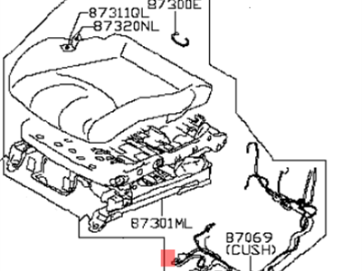 Infiniti 87350-JJ80C Cushion Assy-Front Seat