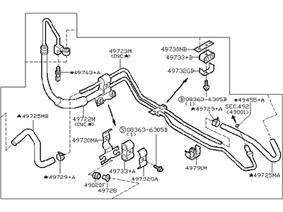 Infiniti 49710-AM81A Hose & Tube Set-Power Steering 49710-AM81A Infiniti Hose & Tube Set-Power Steering Illustration 1 of 1