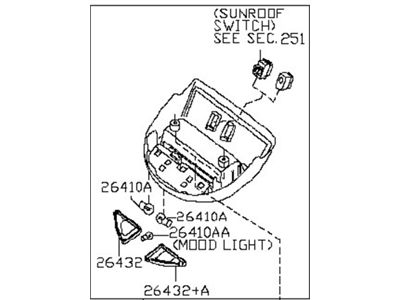 26430-4GB1A Genuine Infiniti 264304GB1A Map Lamp Assembly