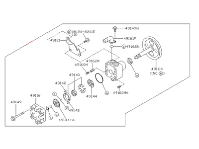 2000 Infiniti QX4 Power Steering Pump - 49110-4W000