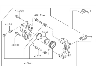 1996 Infiniti G20 Brake Caliper - 41011-71E02