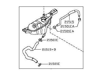 Infiniti 21710-JK000 Radiator Reservoir Tank Assembly