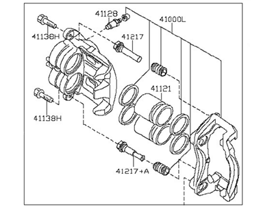 2014 Infiniti QX60 Brake Caliper - 41011-3JA0A