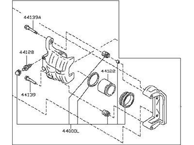 Infiniti M35 Brake Caliper - 44011-EG50A