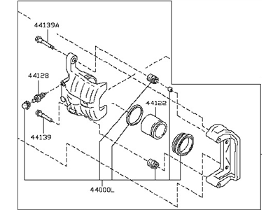 Infiniti 44011-EG00A CALIPER Assembly-Rear LH,W/O Pads Or SHIMS