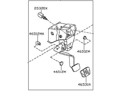 Infiniti 46503-CD010 Pedal Assembly Clutch W/BRACKET