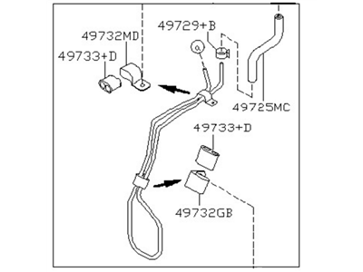 Infiniti 49721-2Y900 Power Steering Hose & Tube Assembly