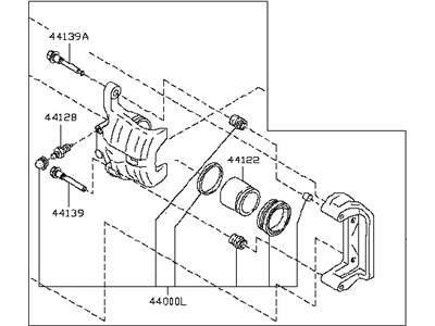 Infiniti 44001-AL500 CALIPER Assembly-Rear RH,W/O Pads Or SHIMS