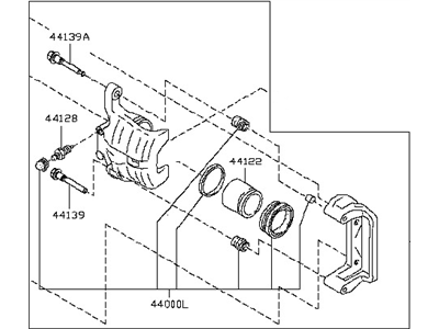 Infiniti 44011-AL500 CALIPER Assembly-Rear LH,W/O Pads Or SHIMS