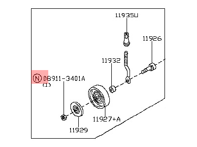 11925-31U0C Infiniti Pulley Assy-Idler, Compressor Illustration 1 of 1