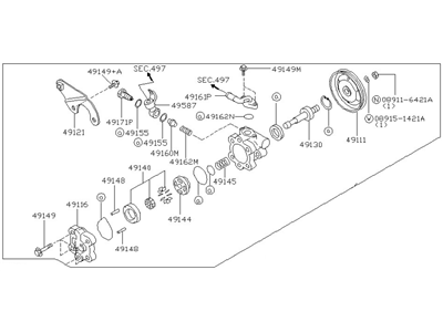 Infiniti I30 Power Steering Pump - 49110-40U15